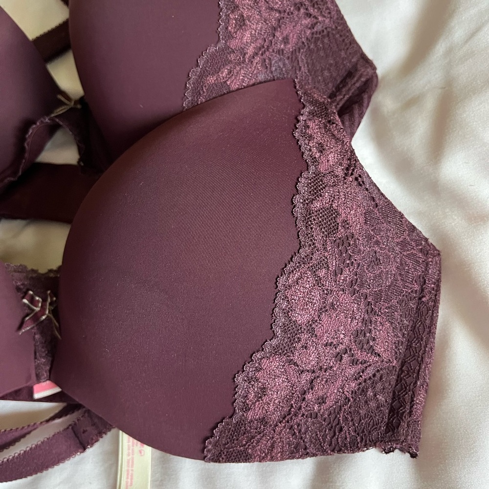 2 Bras UNCOMMON/ SENSE Burgundy Woman’s Bras Sz 34D - Picture 7 of 7